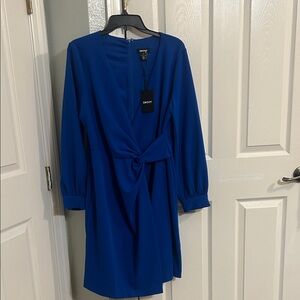 DKNY Women's Long Sleeve Dress in Royal Blue